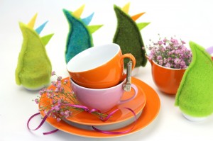 Bunte Eierwärmer für Ostern - wollvlies, tischdeko, osterdeko, filzdeko