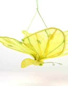 Schmetterling gelb-grün, ca 22 cm lang - fruehjahr, everyday-dekoaccessoires, dekoaccessoires