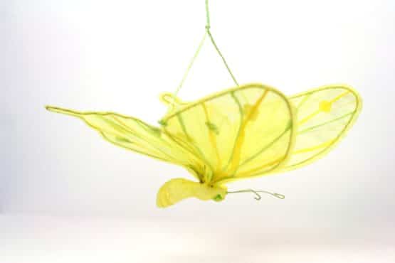 Schmetterling gelb-grün, ca 22 cm lang - dekoaccessoires, fruehjahr, everyday-dekoaccessoires