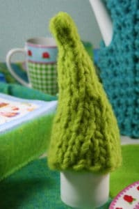 Eierwärmer aus Wollkordel stricken - wollkordel, wolldocht, osterdeko, filzkordel