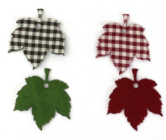 Ahornblätter, 2-farbig-kariert, aus Filz gestanzt - herbst-filzaccessoires, everyday-filzaccessoires, filzaccessoires